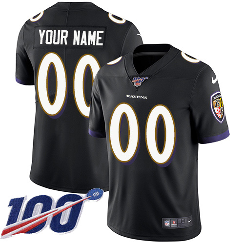 Men's Ravens 100th Season ACTIVE PLAYER Black Vapor Untouchable Limited Stitched NFL Jersey