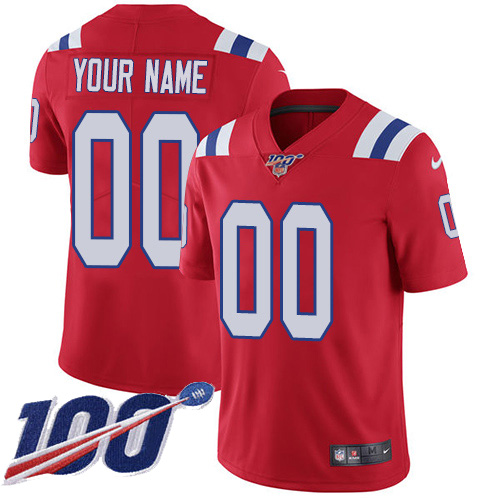 Men's Patriots 100th Season ACTIVE PLAYER Red Vapor Untouchable Limited Stitched NFL Jersey