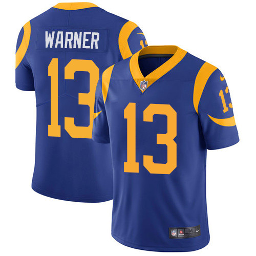 Men's Los Angeles Rams #13 Kurt Warner Royal Blue Vapor Untouchable Limited Stitched NFL Jersey