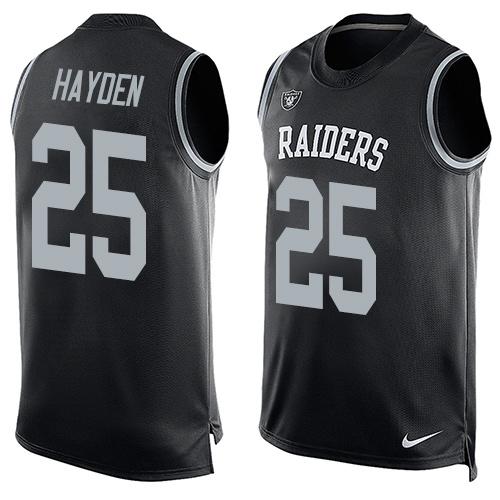 Nike Raiders #25 D.J. Hayden Black Team Color Men's Stitched NFL Limited Tank Top Jersey