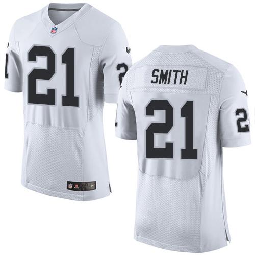 Nike Raiders #21 Sean Smith White Men's Stitched NFL New Elite Jersey
