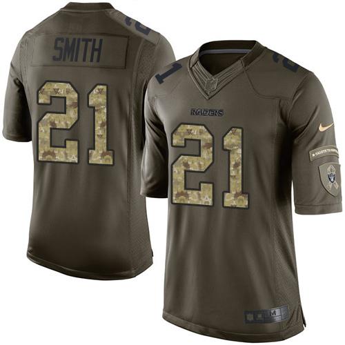 Nike Raiders #21 Sean Smith Green Men's Stitched NFL Limited Salute to Service Jersey