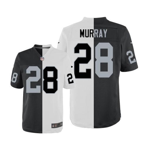 Nike Raiders #28 Latavius Murray White/Black Men's Stitched NFL Elite Split Jersey