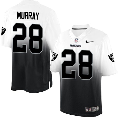 Nike Raiders #28 Latavius Murray White/Black Men's Stitched NFL Elite Fadeaway Fashion Jersey