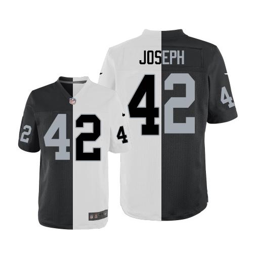Nike Raiders #42 Karl Joseph White/Black Men's Stitched NFL Elite Split Jersey