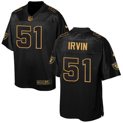 Nike Raiders #51 Bruce Irvin Black Men's Stitched NFL Elite Pro Line Gold Collection Jersey