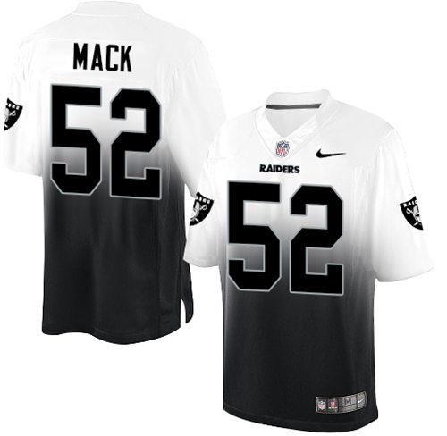 Nike Raiders #52 Khalil Mack White/Black Men's Stitched NFL Elite Fadeaway Fashion Jersey