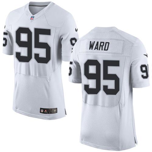 Nike Raiders #95 Jihad Ward White Men's Stitched NFL New Elite Jersey