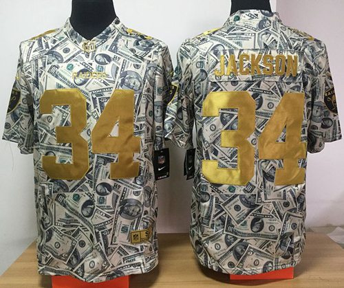 Nike Raiders #34 Bo Jackson Dollar Fashion Men's Stitched NFL Elite Jersey