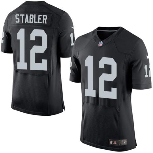 Nike Raiders #12 Kenny Stabler Black Team Color Men's Stitched NFL New Elite Jersey