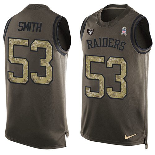 Nike Raiders #53 Malcolm Smith Green Men's Stitched NFL Limited Salute To Service Tank Top Jersey