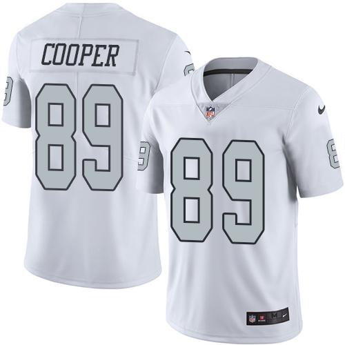 Nike Raiders #89 Amari Cooper White Men's Stitched NFL Limited Rush Jersey