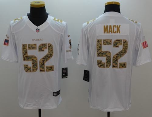 Nike Raiders #52 Khalil Mack White Men's Stitched NFL Limited Salute to Service Jersey