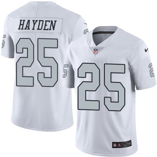 Nike Raiders #25 D.J. Hayden White Men's Stitched NFL Limited Rush Jersey