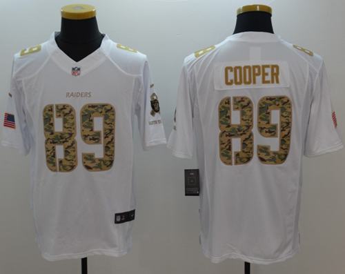 Nike Raiders #89 Amari Cooper White Men's Stitched NFL Limited Salute to Service Jersey