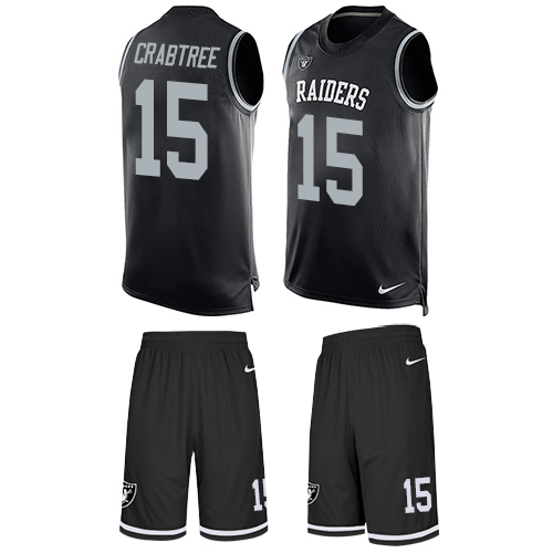Nike Raiders #15 Michael Crabtree Black Team Color Men's Stitched NFL Limited Tank Top Suit Jersey