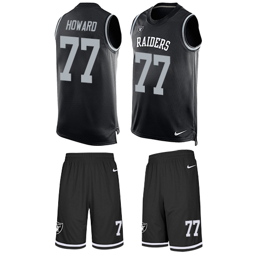 Nike Raiders #77 Austin Howard Black Team Color Men's Stitched NFL Limited Tank Top Suit Jersey