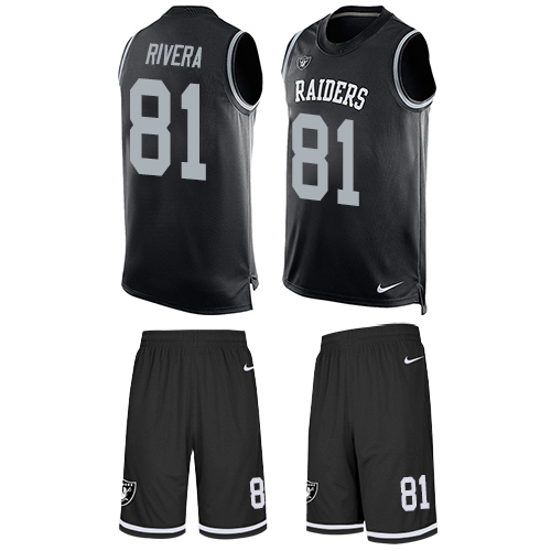 Nike Raiders #81 Mychal Rivera Black Team Color Men's Stitched NFL Limited Tank Top Suit Jersey
