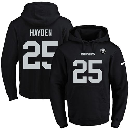 Nike Raiders #25 D.J. Hayden Black Name & Number Pullover NFL Hoodie
