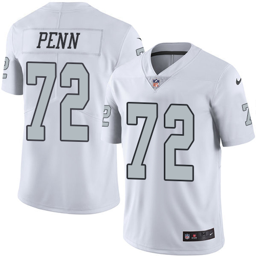 Nike Raiders #72 Donald Penn White Men's Stitched NFL Limited Rush Jersey