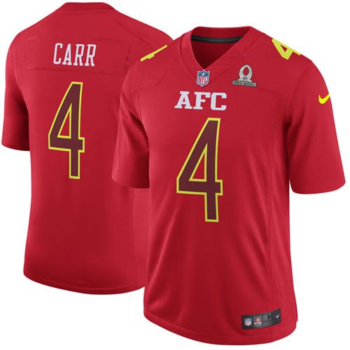 Nike Raiders #4 Derek Carr Red Men's Stitched NFL Game AFC 2017 Pro Bowl Jersey