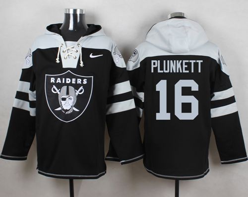 Nike Raiders #16 Jim Plunkett Black Player Pullover NFL Hoodie
