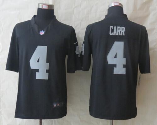 Nike Raiders #4 Derek Carr Black Team Color Men's Stitched NFL Game Jersey
