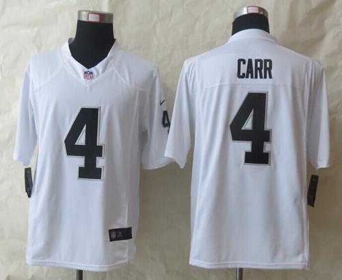Nike Raiders #4 Derek Carr White Men's Stitched NFL Game Jersey