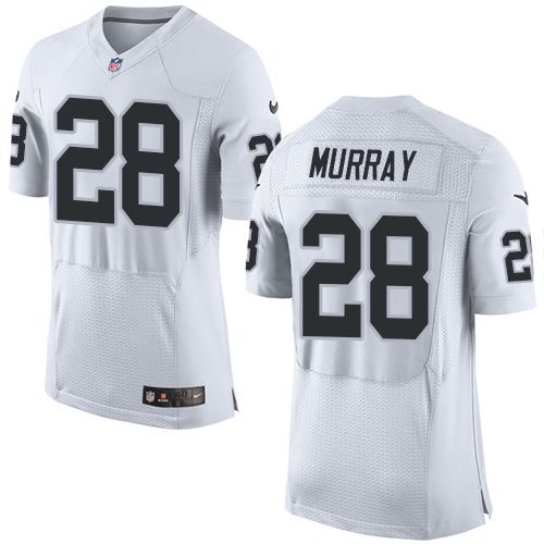 Nike Raiders #28 Latavius Murray White Men's Stitched NFL Elite Jersey