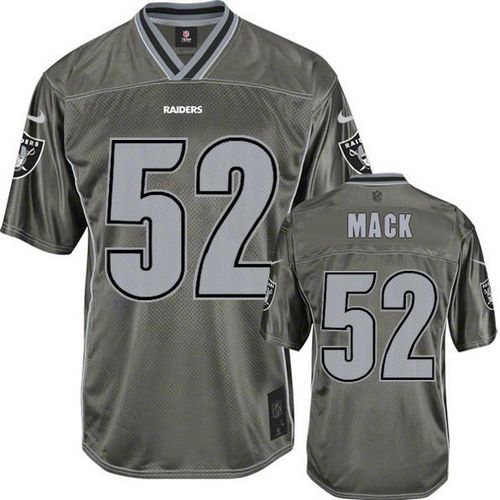 Nike Raiders #52 Khalil Mack Grey Men's Stitched NFL Elite Vapor Jersey