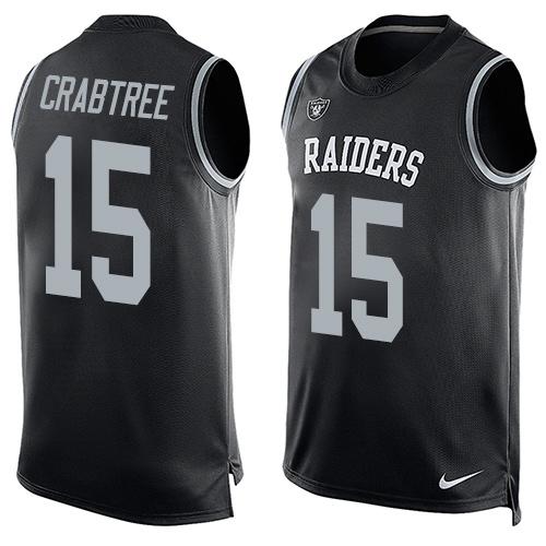 Nike Raiders #15 Michael Crabtree Black Team Color Men's Stitched NFL Limited Tank Top Jersey