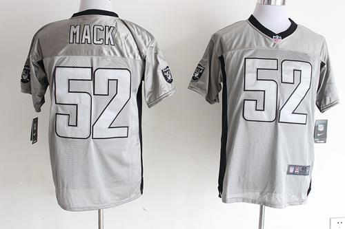 Nike Raiders #52 Khalil Mack Grey Shadow Men's Stitched NFL Elite Jersey
