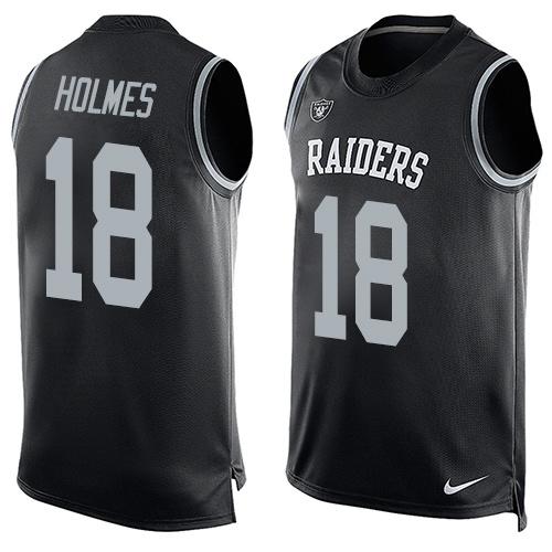 Nike Raiders #18 Andre Holmes Black Team Color Men's Stitched NFL Limited Tank Top Jersey