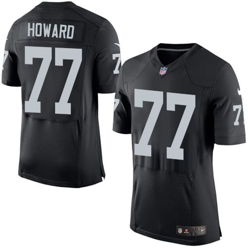 Nike Raiders #77 Austin Howard Black Team Color Men's Stitched NFL New Elite Jersey