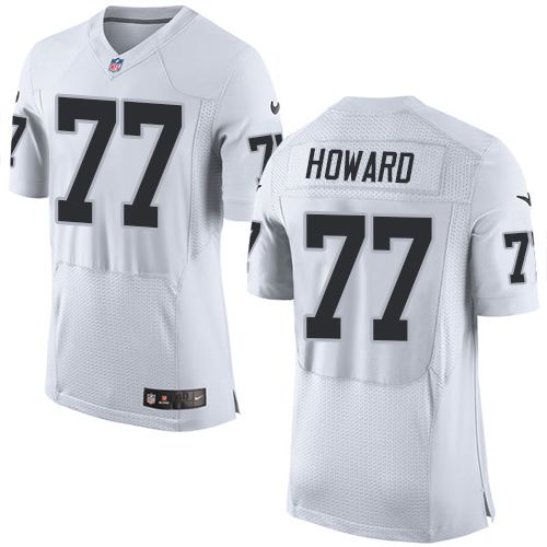 Nike Raiders #77 Austin Howard White Men's Stitched NFL New Elite Jersey