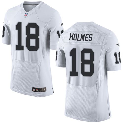 Nike Raiders #18 Andre Holmes White Men's Stitched NFL New Elite Jersey