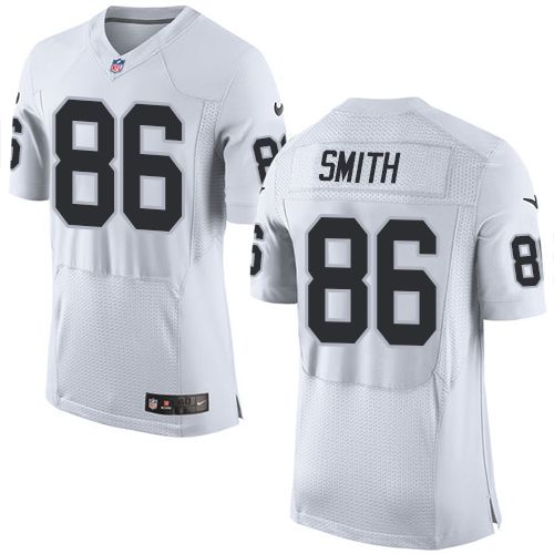 Nike Raiders #86 Lee Smith White Men's Stitched NFL New Elite Jersey