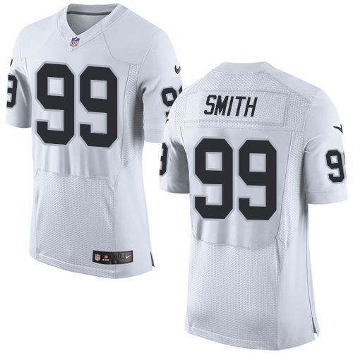 Nike Raiders #99 Aldon Smith White Men's Stitched NFL New Elite Jersey
