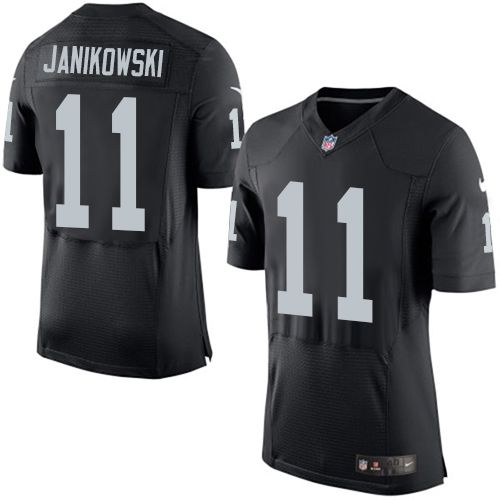 Nike Raiders #11 Sebastian Janikowski Black Team Color Men's Stitched NFL New Elite Jersey