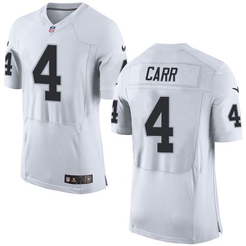Nike Raiders #4 Derek Carr White Men's Stitched NFL New Elite Jersey