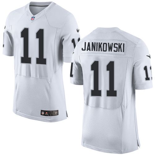 Nike Raiders #11 Sebastian Janikowski White Men's Stitched NFL New Elite Jersey