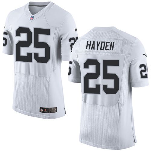 Nike Raiders #25 D.J. Hayden White Men's Stitched NFL New Elite Jersey