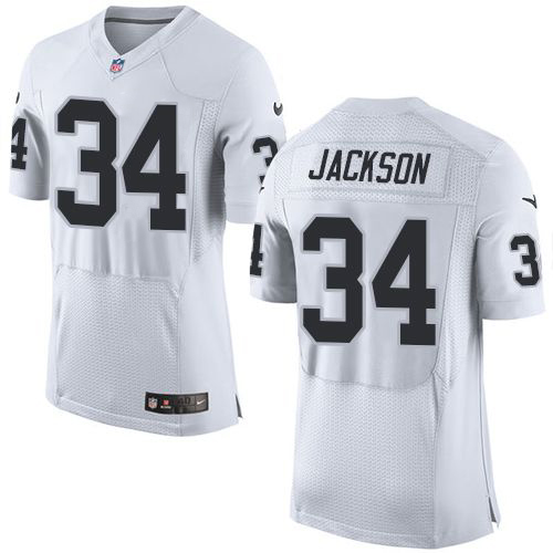 Nike Raiders #34 Bo Jackson White Men's Stitched NFL New Elite Jersey