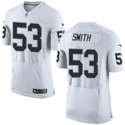 Nike Raiders #53 Malcolm Smith White Men's Stitched NFL New Elite Jersey