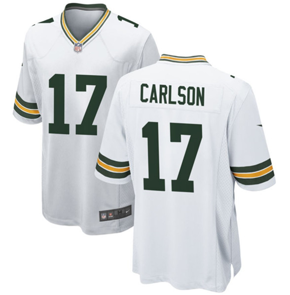 Men's Green Bay Packers #17 Anders Carlson White Stitched Game Jersey