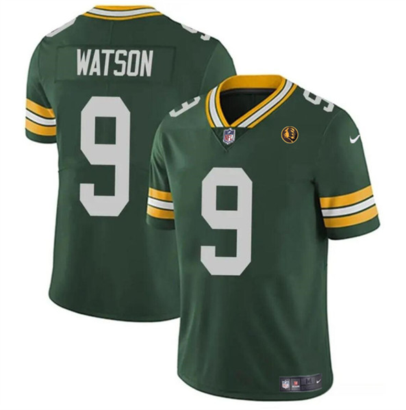 Men's Green Bay Packers #9 Christian Watson Green With John Madden Patch Vapor Limited Throwback Football Stitched Jersey