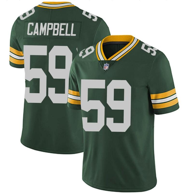 Men's Green Bay Packers #59 De'Vondre Campbell Green Stitched Jersey