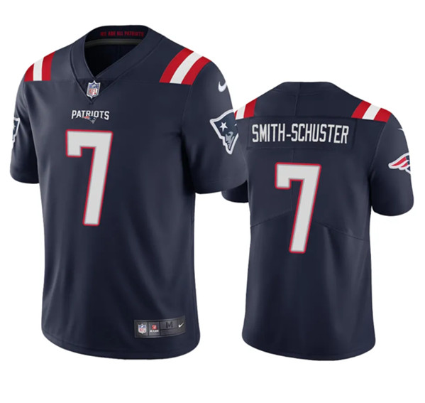 Men's New England Patriots #7 JuJu Smith-Schuster Navy Vapor Untouchable Stitched Football Jersey