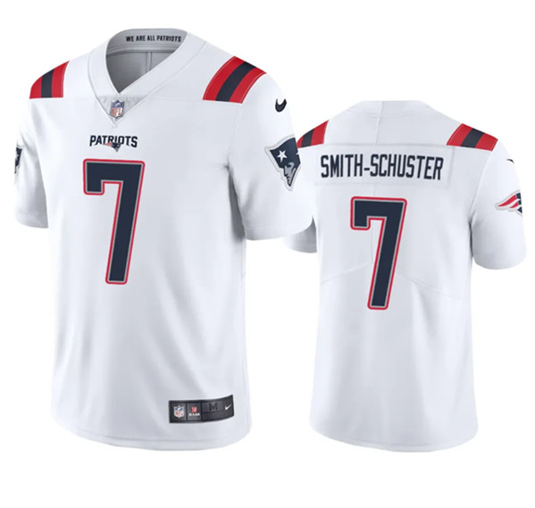 Men's New England Patriots #7 JuJu Smith-Schuster White Vapor Untouchable Stitched Football Jersey