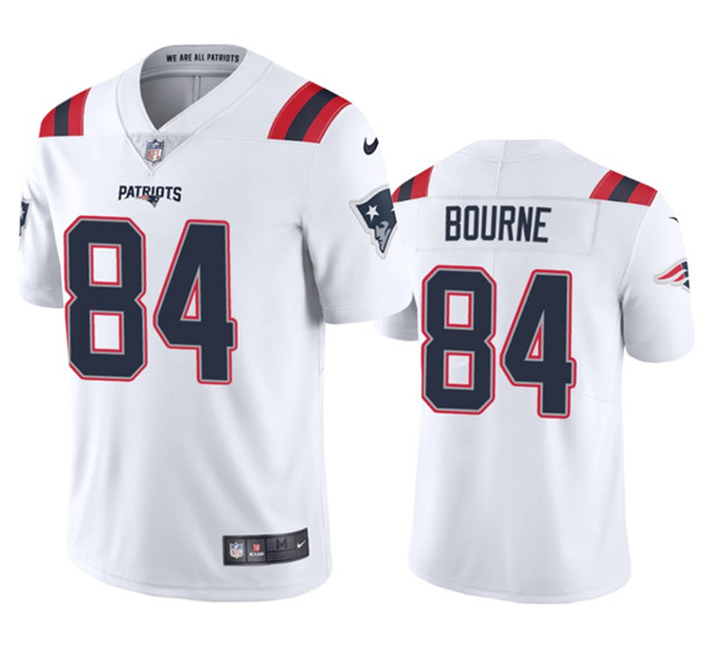 Men's New England Patriots #84 Kendrick Bourne White Vapor Untouchable Football Stitched Jersey